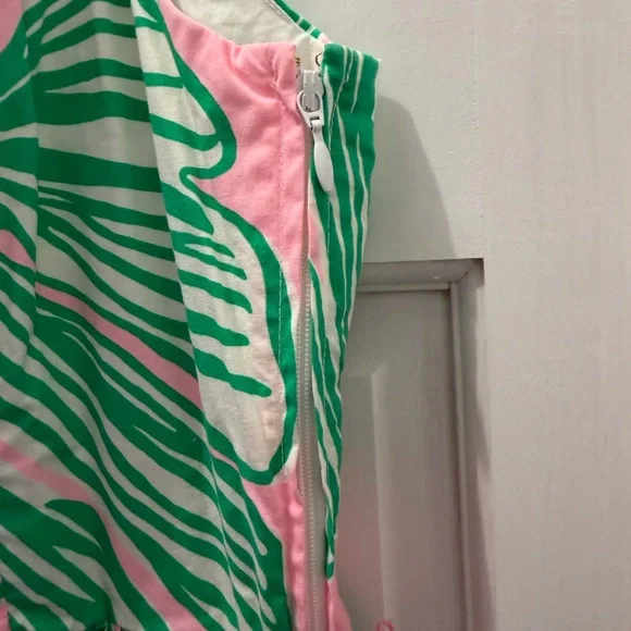 LILLY PULITZER TRISHA STRETCH SHIRTDRESS SIZE 8 WHO LET THE FRONDS OUT EXCELLENT - Picture 5 of 14